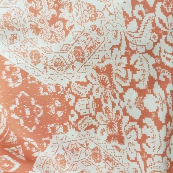 NWOT Pearle 88 Boho Beach Strappy Mini Dress Coral & white Size M - Picture 8 of 9